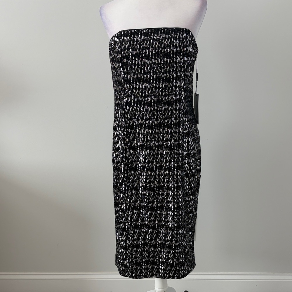 White House Black Market Strapless Sequin Dress - Picture 6 of 8